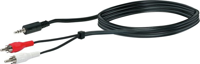Schwaiger Audio Adapterkabel mit 3,5 mm Jack in Schwarz, Länge: 1,5 m - Bild 1
