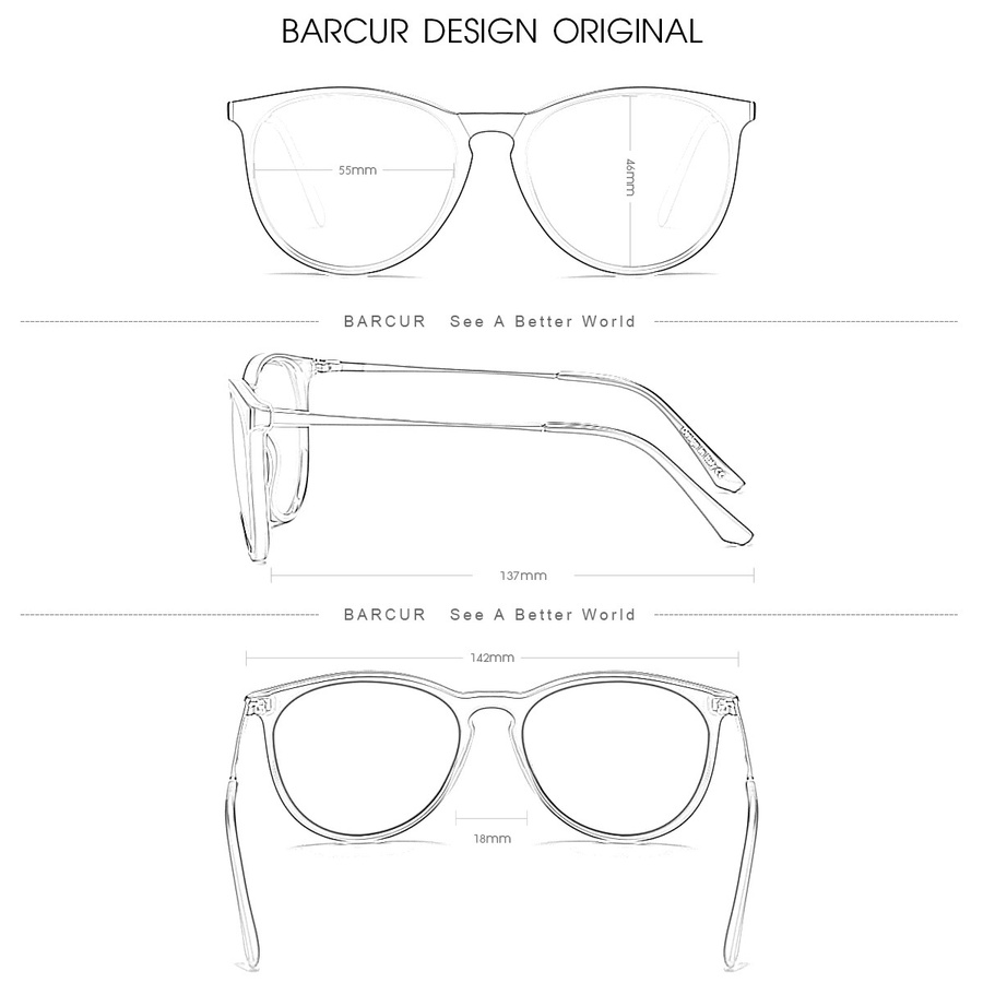 BARCUR Sonnenbrille Damen, Vollrand - Bild 2