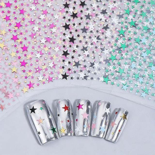 HotPress Nagelaufkleber Sterne, 10 Farben, Glänzend - Bild 1