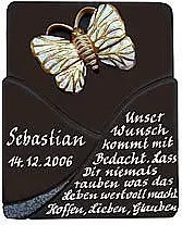 Keramik-Schild Swing von Decoramic in Braun und Schwarz mit Schmetterlingsmotiv für Geburtstag, Hochzeit oder Jubiläen, B/H: 13 x 16 cm - Bild 1