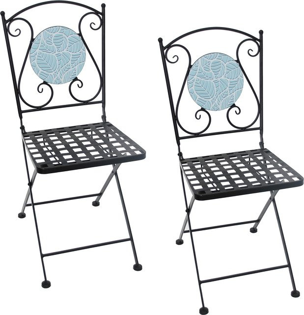 HTI-Living Gartenstühle Celia Blätter Set aus Metall in Schwarz Matt im Boho Style, 2 Stück - Bild 1