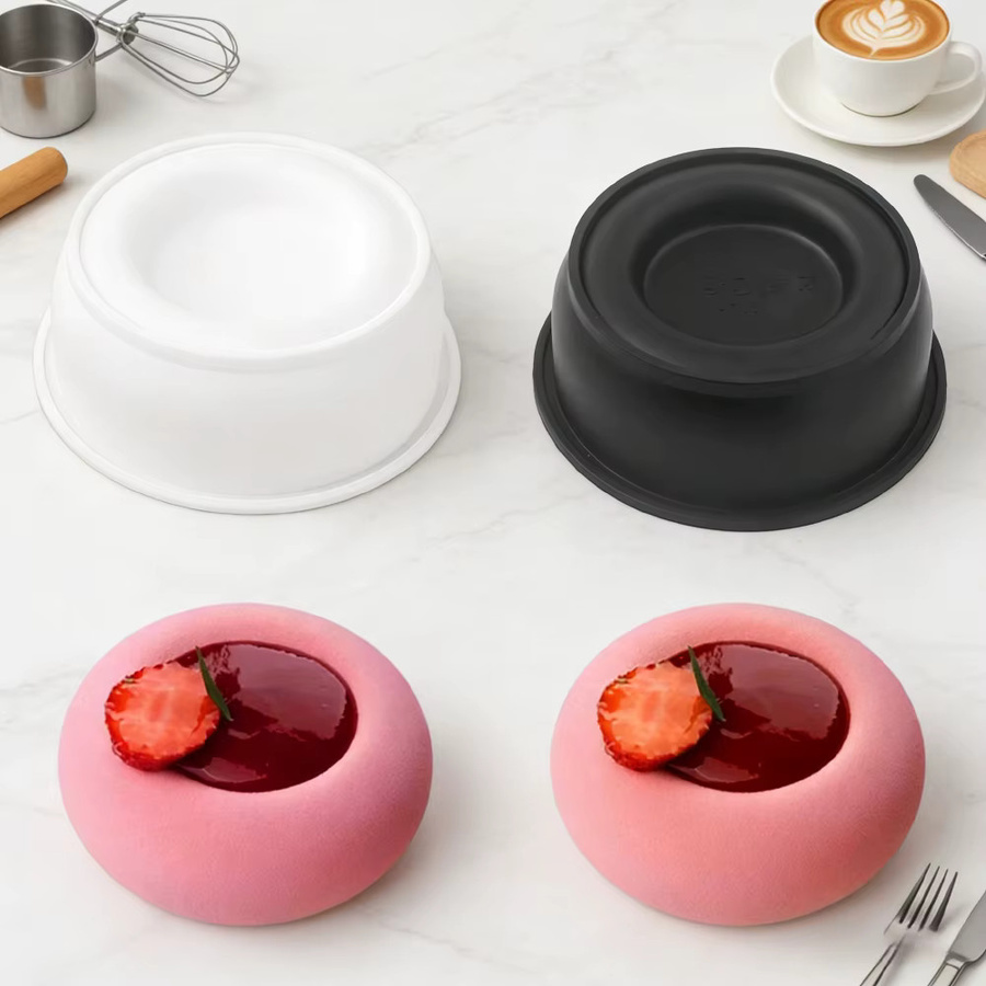 SHENHONG Silikonform für Schokolade, Pudding und Desserts, 1 oder 6-fach rund und konkav - Bild 4