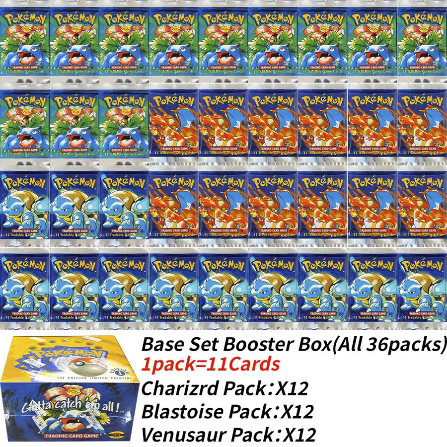 Keeppley Pokémon PKM 1999 Basis-Set 1. Auflage Proxy Vintage Booster-Packs, Spielkarten, Englisch, ab 10 Jahren - Bild 3
