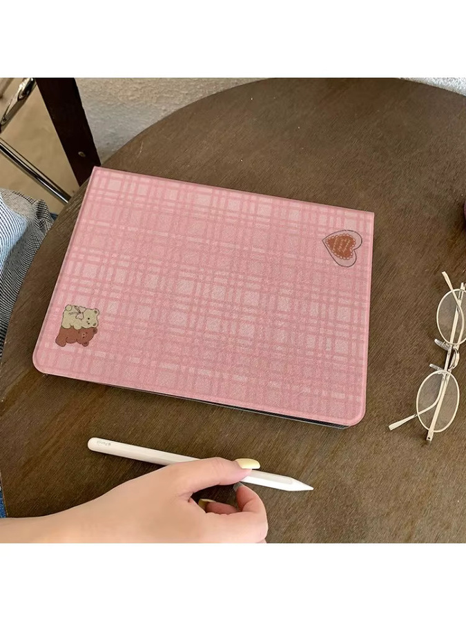 DecoPhone Ins Loving Little Bear Tablet Hülle für iPad Pro 10/11 Zoll und iPad Air (3., 4., 5. Generation) in Weiß und Pink - Bild 4