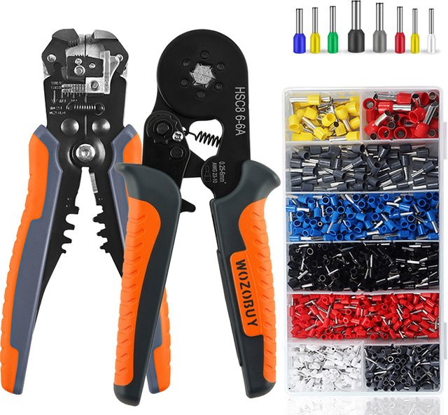 WOZOBUY Automatisches Abisolierwerkzeug: Selbsteinstellende Abisolierzange und Kabelschneider mit Crimper für isolierte Drahtverbinder - Bild 1