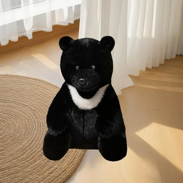 Schwarzbär und Eisbär Plüsch Kuscheltiere, Weiß und Schwarz, 28cm, ab 14 Jahren - Bild 1