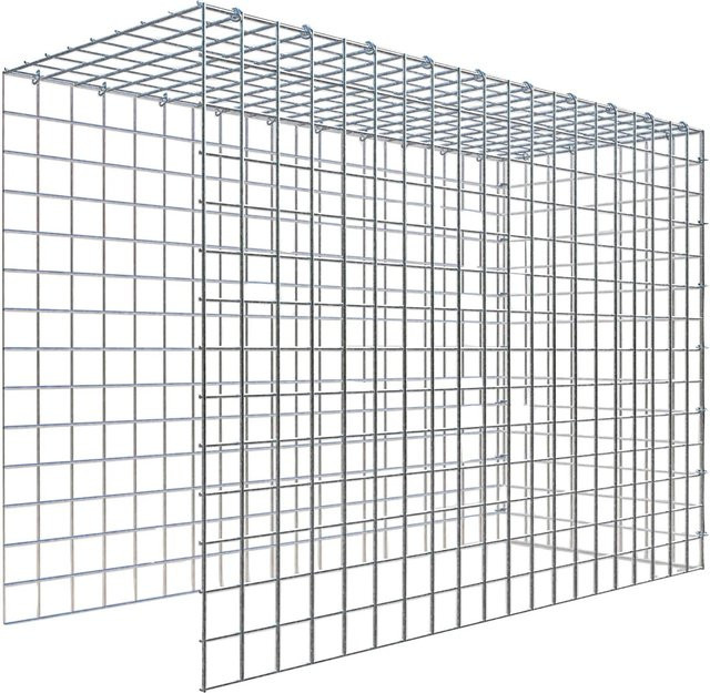 Gabiona C-Ring Anbaukorb Typ 4 in Silbergrau, Maschenweite 5 x 5 cm, B/T/H: 70 x 100 x 40 cm - Bild 1