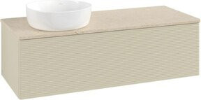 V&B Waschtischunterschrank Antao mit Frontstruktur in Grau lackiert, B/T/H: 120 x 50 x 50 cm - Bild 1