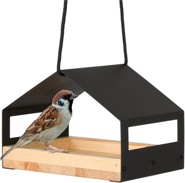 WONDERMAKE Design Vogelhaus cibarium3 aus Holz und Metall in Schwarz und Transparent - Bild 1