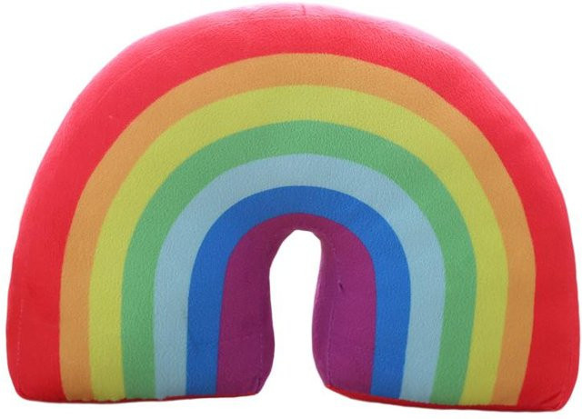 Yiran Health & Beauty Plüschkissen Sternenwolkenmond-Regenbogen in Gelb, Rosa und Blau - Bild 1