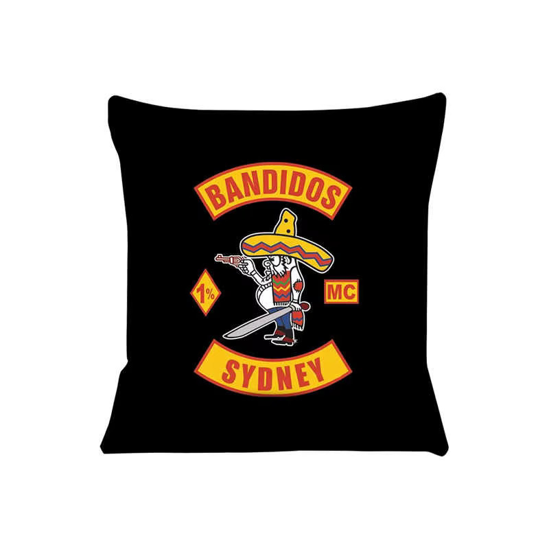 Mc Bandidos Dekoratives Kissen mit Bezug, Schwarz, B/B: 45 x 45 cm - Bild 2