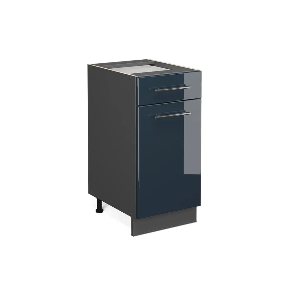 Vicco Küchenunterschrank Fame-Line Dunkelblau Hochglanz Anthrazit Breite: 40 cm - Bild 2