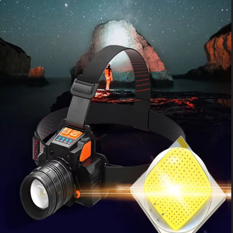 XIWANGFIRE LED-Scheinwerfer 20 W, wiederaufladbare Taschenlampe mit ZOOM-Sensor, wasserdicht, Schwarz - Bild 5