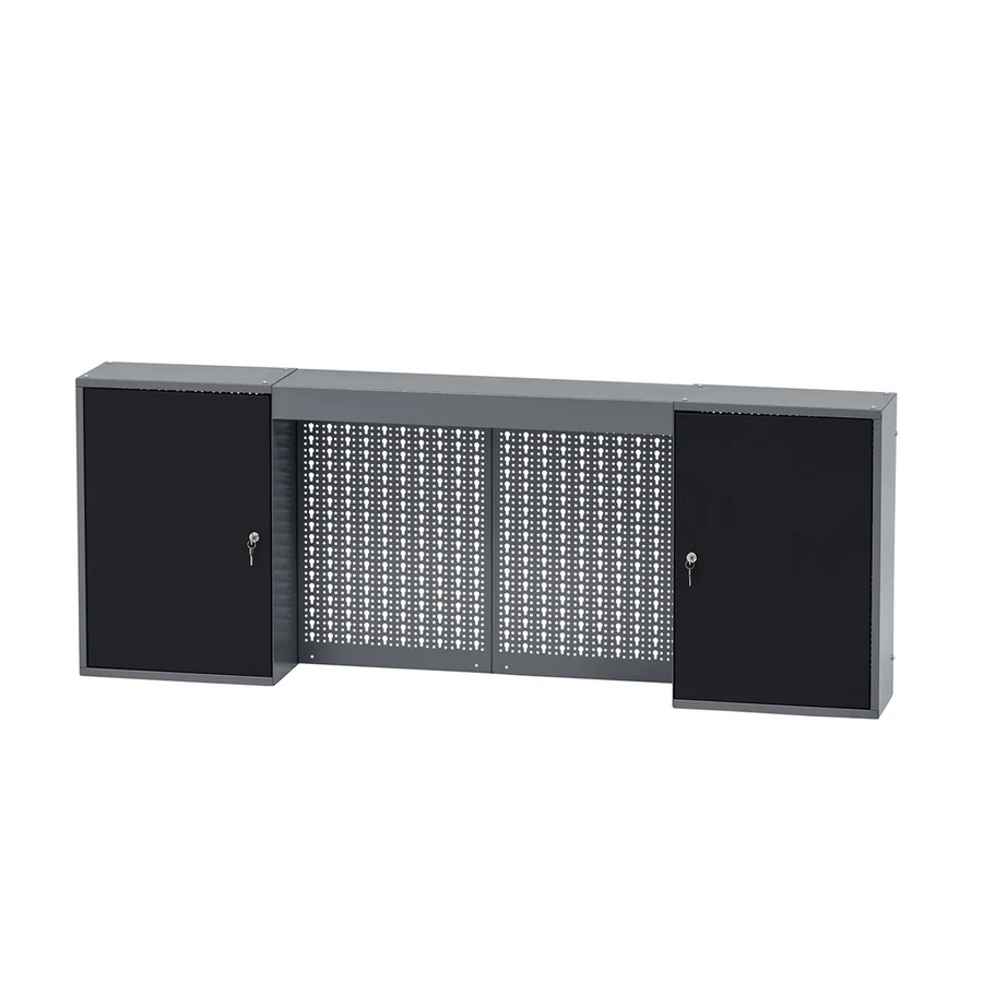 Küpper Hängeschrank 2-Türig mit Lichtblende in Schwarz-Hellgrau, B/T/H: 60 x 20 x 160 cm - Bild 2
