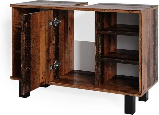 Vicco Waschtischunterschrank Fynn Old Style Badschrank Eiche Rustikal Braun B: 80 cm, T: 54 cm, H: 32 cm - Bild 2