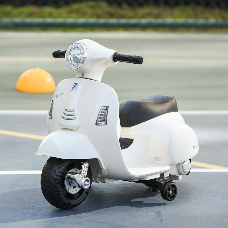 HOMCOM Vespa Elektromotorrad, Kindermotorrad, ab 1,5 Jahre, Weiß, LED-Licht & Sound - Bild 2