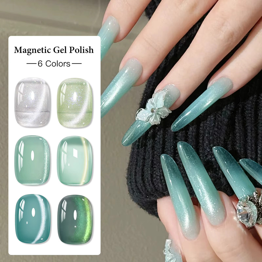 MEET ACROSS Magnetgel-Nagellack-Set, Glitzer, Schimmernd - Bild 4