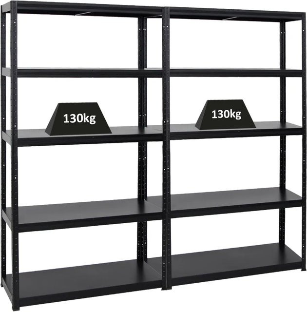 2er Set PROREGAL Schwerlastregal Steel Eagle in Schwarz, H x B x T: 180 x 100 x 40 cm - Bild 1