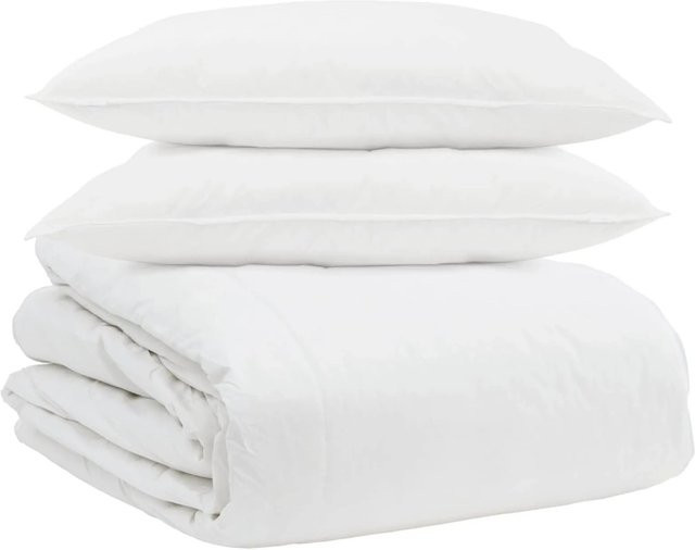 vidaXL Bettdecken-Set 3-teilig mit Kissen aus Daunen und Federn in Weiß, B/T: 240 x 220 cm - Bild 1