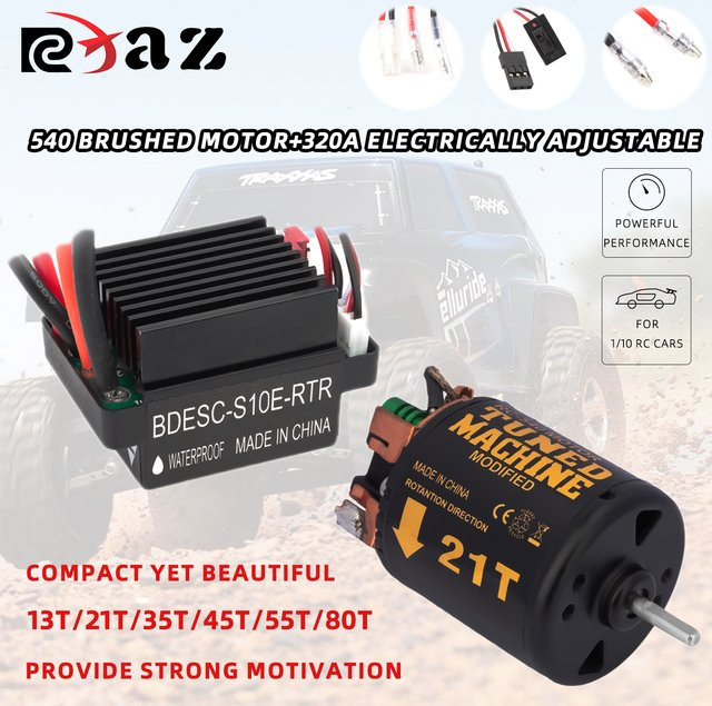 RCXAZ Wasserdichtes Bürstenmotor-Kit, 540 Bürstenmotor, 320A Bürsten-ESC - Bild 1