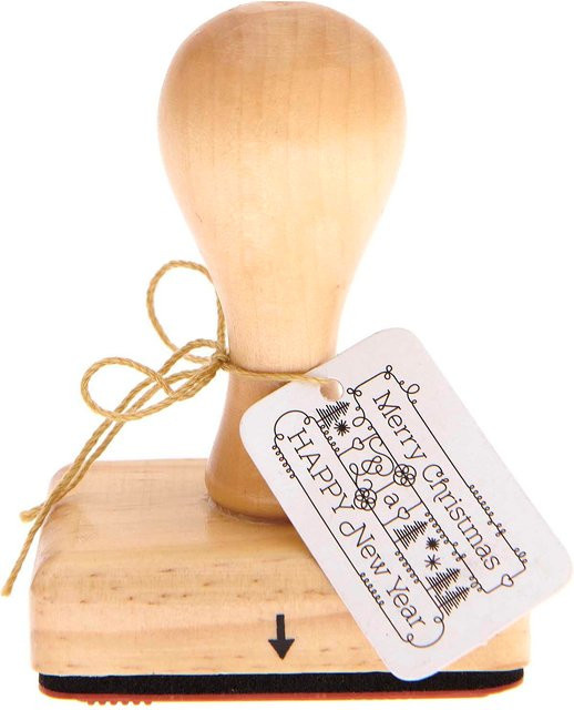 Rico Design Holzstempel Christmas & New Year B: 6 cm, T: 4 cm - Bild 1