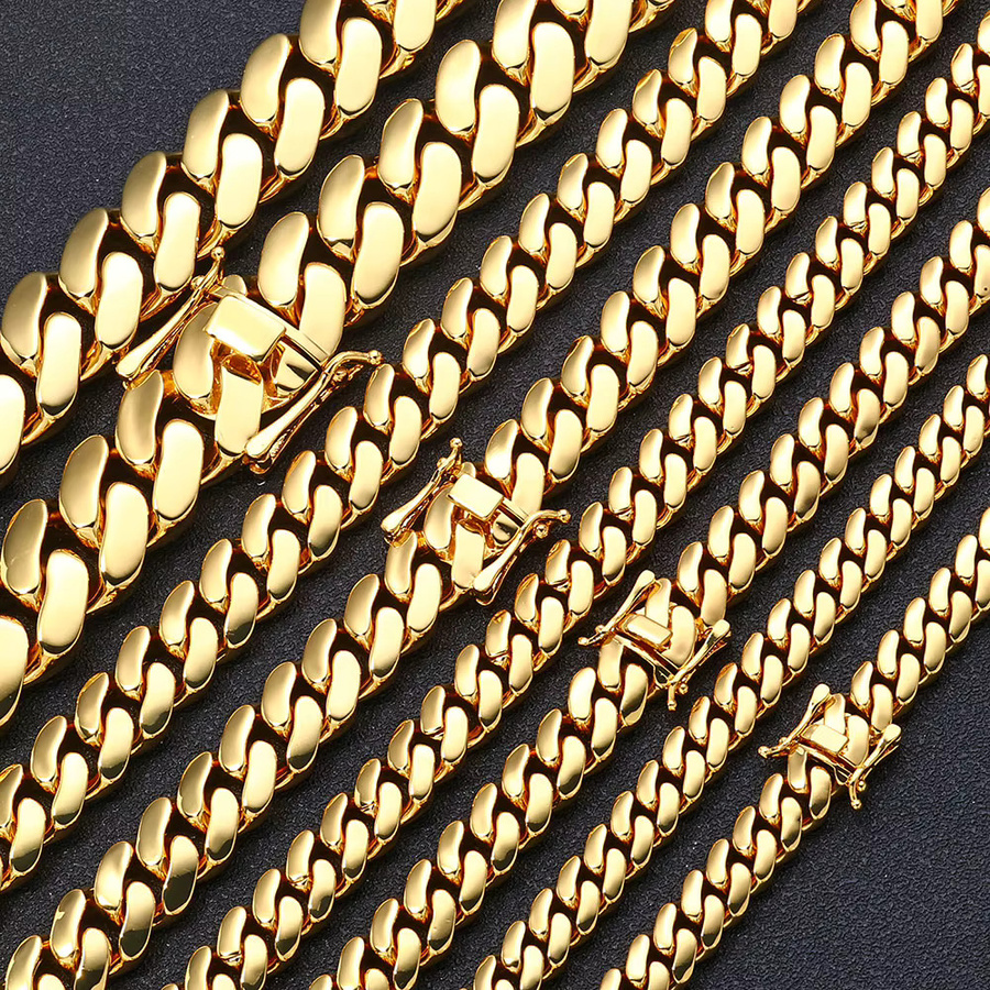ESKEEM Halskette Miami Cuban Link, 18K vergoldet, Herren - Bild 2
