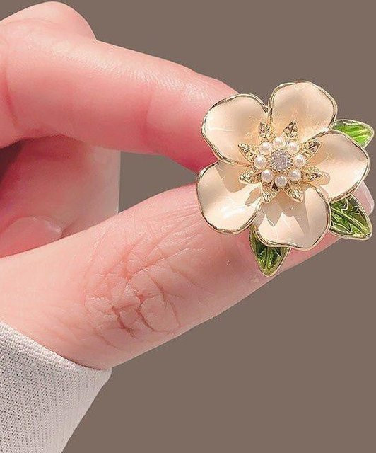 NATAWA Brosche, Kamelie-Blume, weiß, Damen - Bild 1