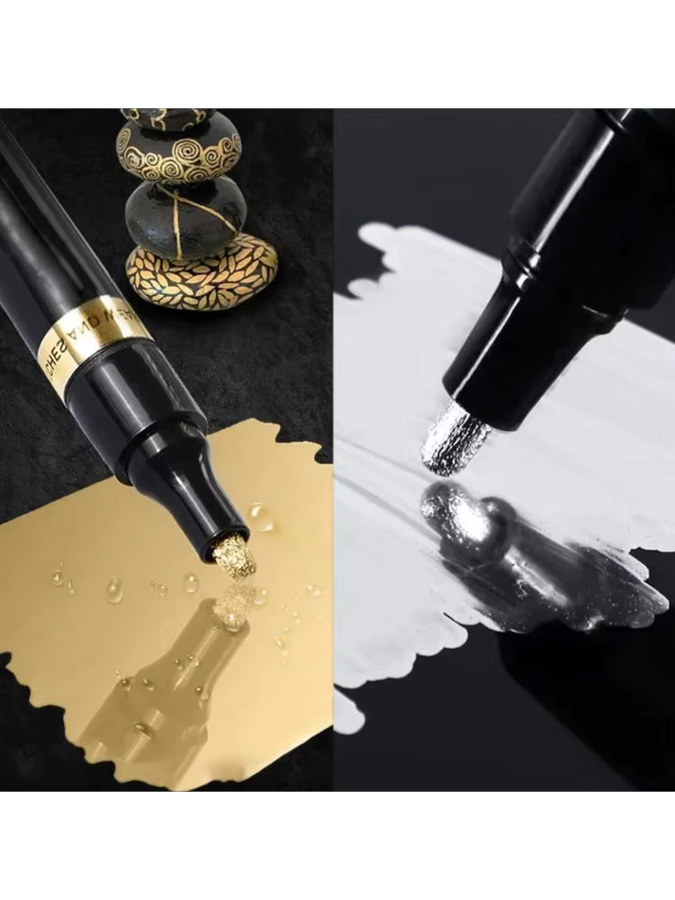 Permanenter Markierungsstift für Modellmalerei und Ausbesserungen mit 2 mm Spitze in Gold und Silber - Bild 6