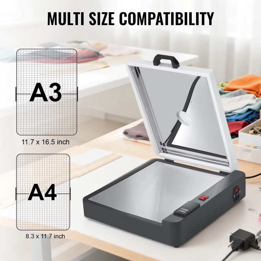 SIHAO A3 DTF Ofentrockner mit Temperaturregelung und Schüttler für Transfer-Heißschmelzpulver - Bild 4
