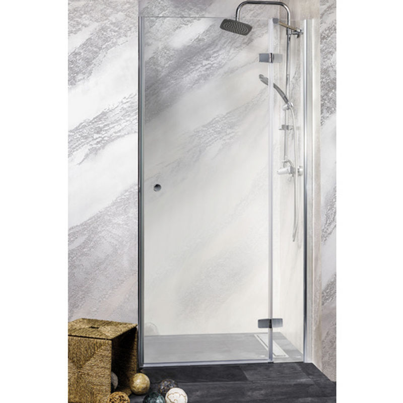 Sanotechnik Symphony Drehtür mit Klarglas und Aluminiumprofilen in Silber, B/H: 85 x 195 cm, Anschlag Rechts - Bild 2
