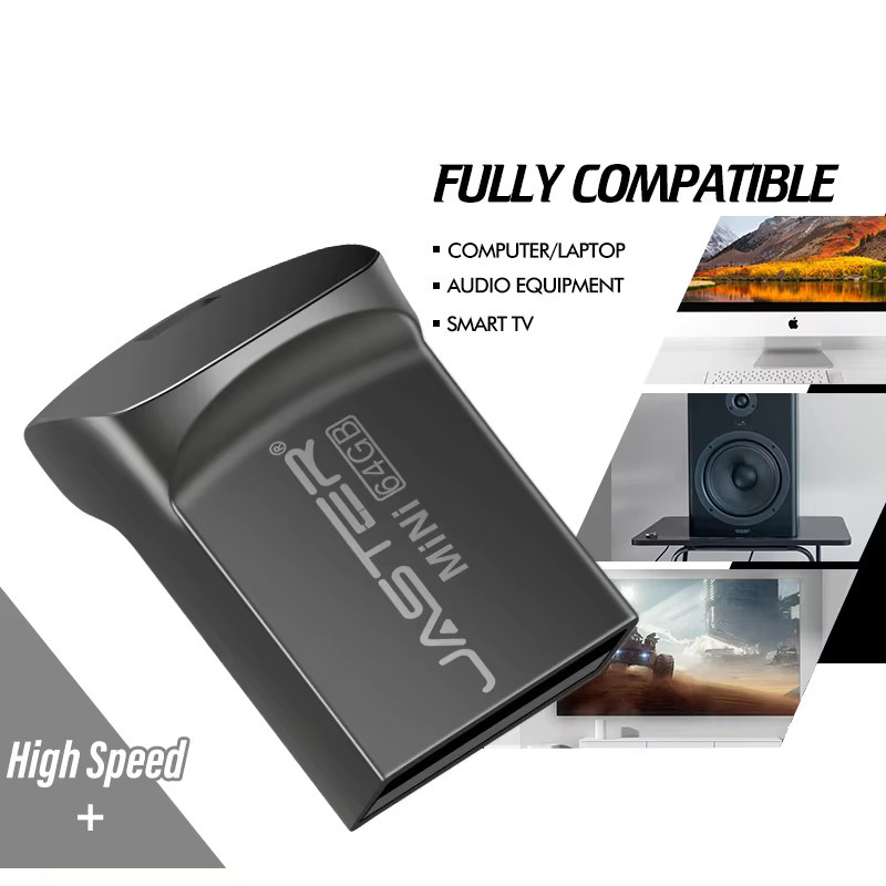 JASTER Super Mini USB 3.0 Flash Drive 64 GB Memory Stick in Schwarz und Silber - Bild 2