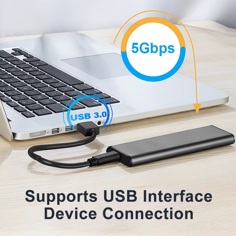 Congdi M.2 NGFF zu USB-C SSD-Gehäuse aus Metall in Grau - Bild 3