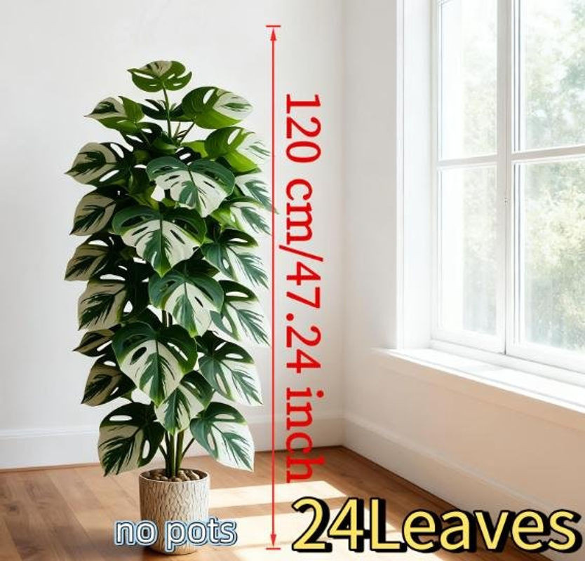 Künstliche Monstera Pflanze von TUYUE in Grün, 120 cm Höhe, mit 24 Blättern aus Kunststoff - Bild 1