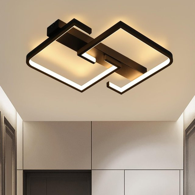Cliheet Moderne 2-flammige LED-Deckenleuchte in Schwarz, 19W, Warmweiß, Durchmesser: 30 cm - Bild 1