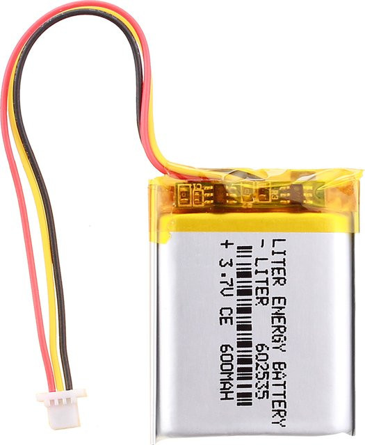 SH1.0-3P Polymer-Lithium-Batterie 3,7 V, 600 mAh, Farbe: Silber - Bild 1