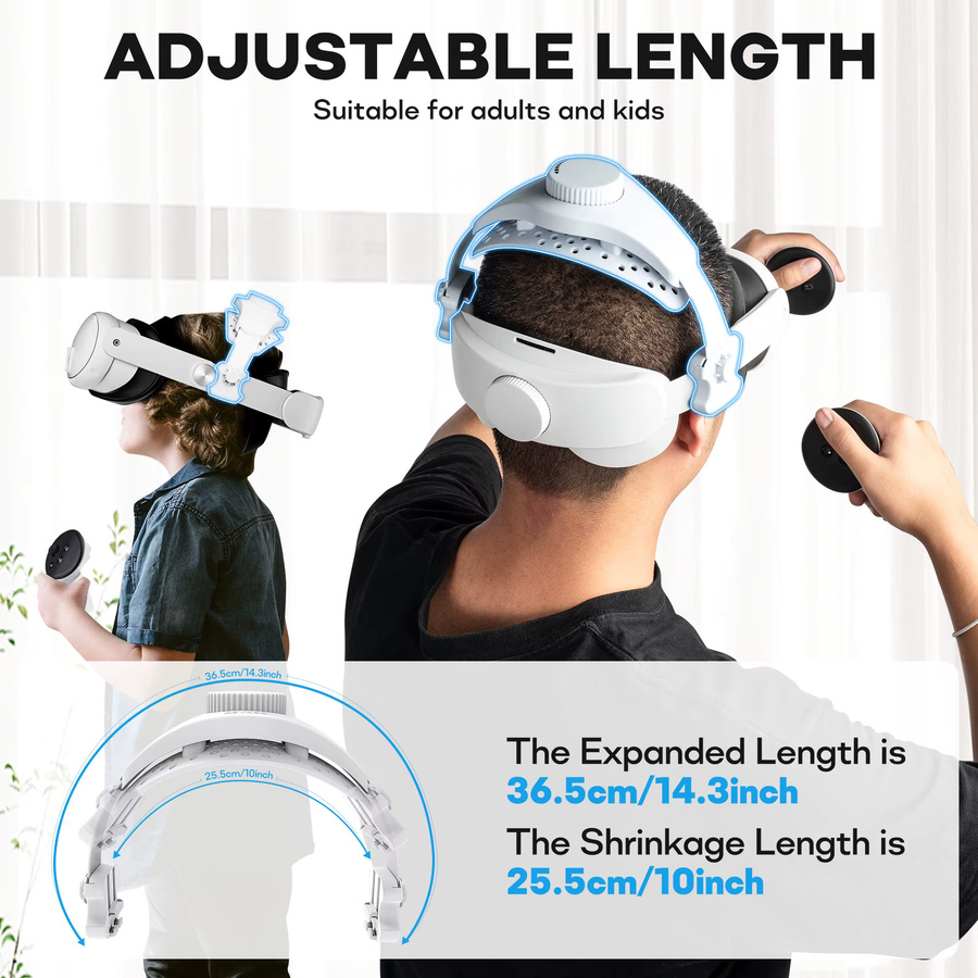 DEVASO Ergonomisches Kopfband in Weiß für Meta Quest 3, 2, Pro sowie Pico 4 und Pico 4 Pro VR-Brillen - Bild 3
