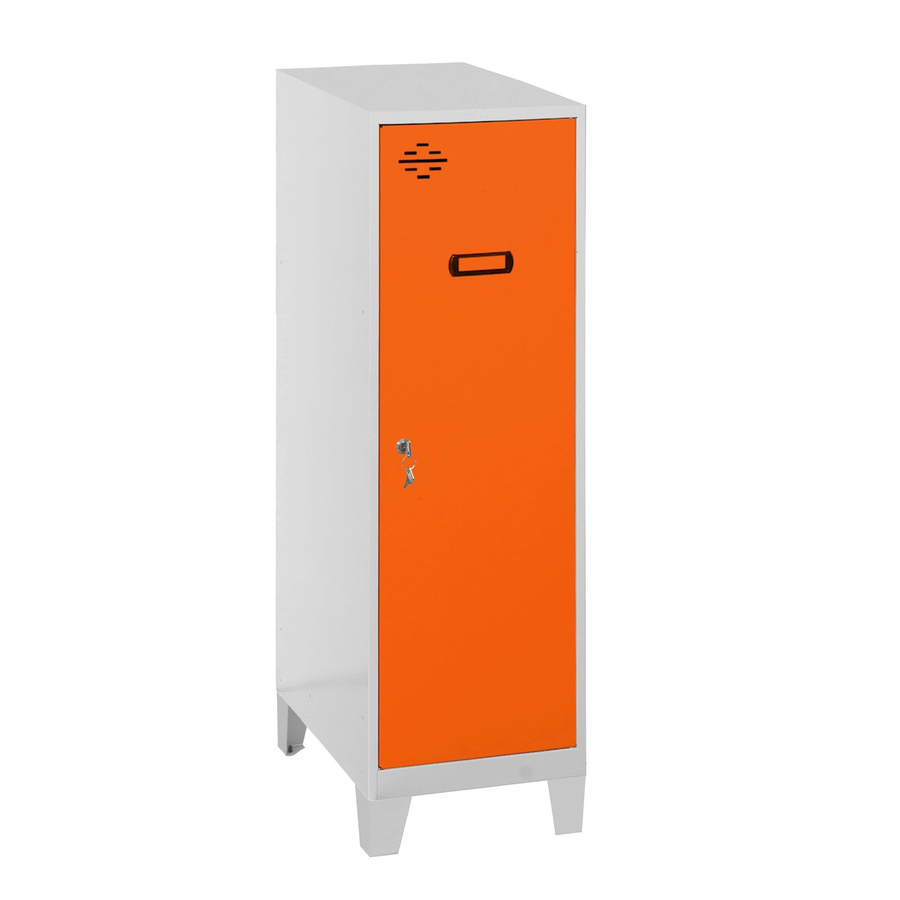 PROREGAL Schließfachschrank AMEGO Spind mit 1 Fachboden und Standfüßen in Orange-Grau, H x B x T: 101,5 x 30 x 50 cm - Bild 2
