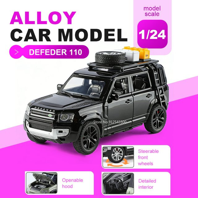 RMZ city Land Rover Defender 110 Range Rover SV, Automodell, 1:24, mit Licht und Sound - Bild 1