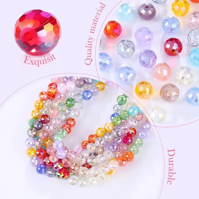 SMI Fine Disco-Kugel-Perlen, Glas, 8 mm, Bunt - Bild 1