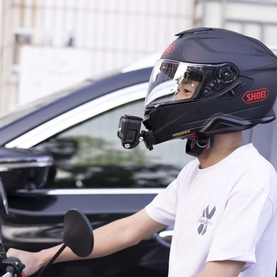 TUYU CNC Aluminium Kinnhalterung für Shoei Hornet ADV GT Air 2X Z8 Z7 passend für GoPro Insta360 DJI Zubehör in Schwarz - Bild 5