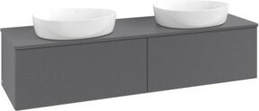 V&B Waschtischunterschrank Antao mit Frontstruktur in Anthrazit, B/T/H: 160 x 50 x 50 cm - Bild 1