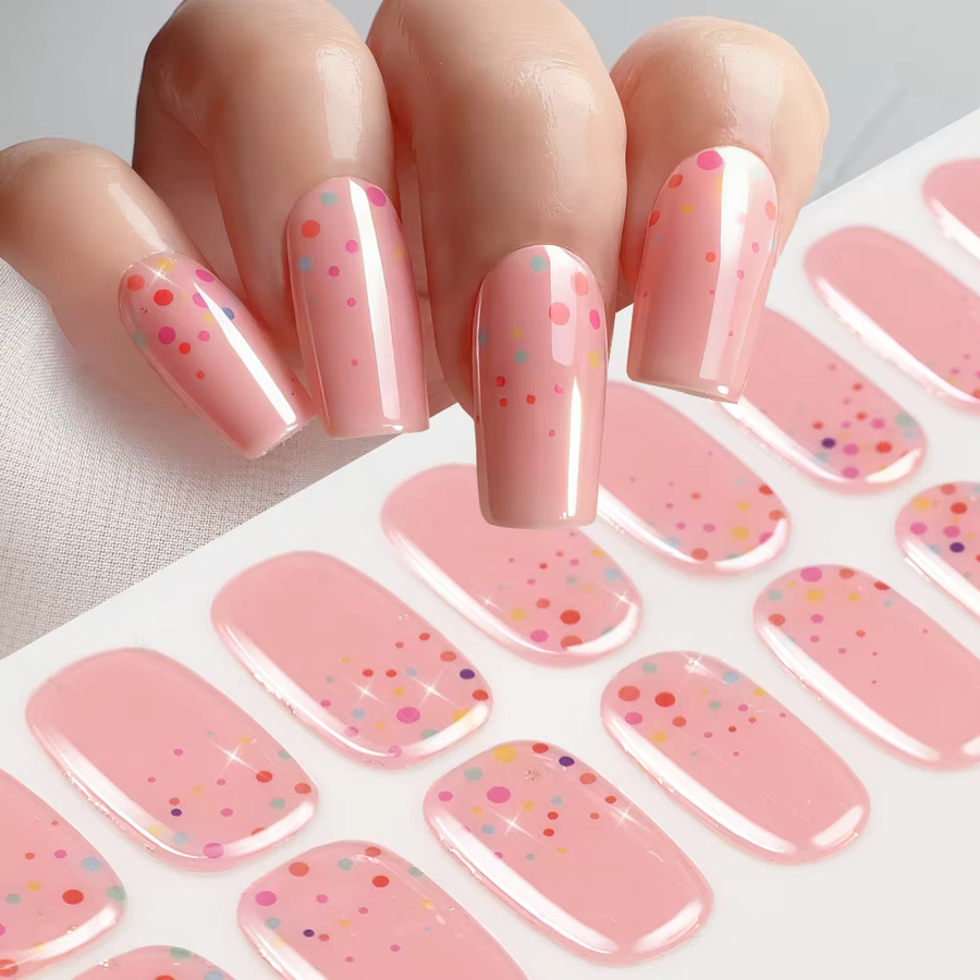 HotPress Nagelaufkleber, 16er-Set, Gel, Glänzend, Herz-Design, Polka Dots - Bild 1
