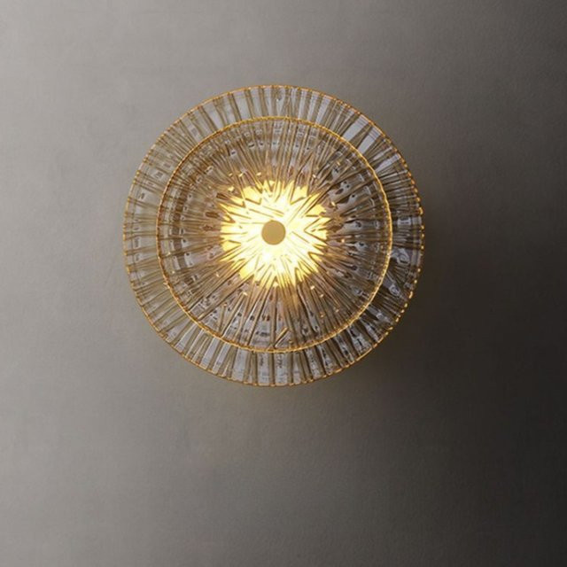 Moderne Nordische Glas-Wandleuchte in Gold mit transparentem Glas für Wohnzimmer, Schlafzimmer und Flur - Bild 1