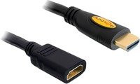 Delock HDMI Verlängerungskabel mit Ethernet/LAN, 4K UHD, vergoldete Steckkontakte, Schwarz, Länge: 1,00 m - Bild 1
