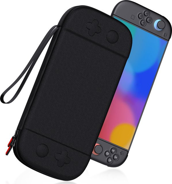 Schlanke Hartschalen-Tragetasche für Nintendo Switch 2 in Schwarz mit 12 Spielkartenfächern - Bild 1