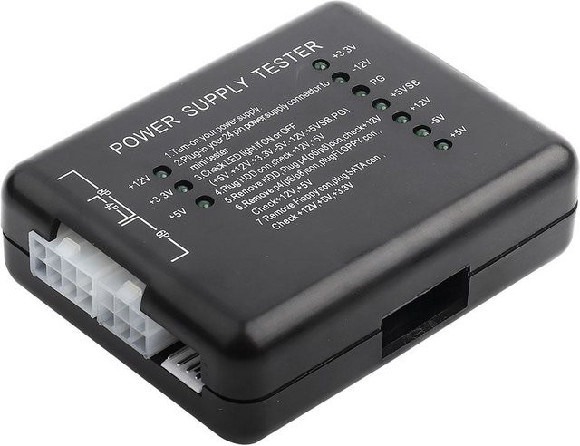 mfySpace Netzteil Tester für 20 und 24 Pin sowie SATA, HDD und Floppy in Schwarz - Bild 1
