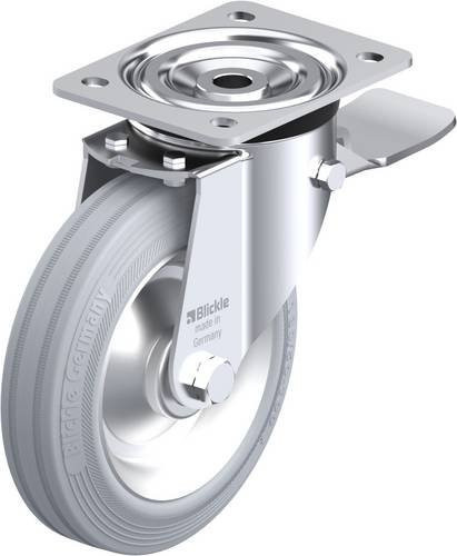 Blickle Lenkrolle 68312 L-V 182R-ST-SG mit Feststeller in Silber, Rad-Durchmesser: 180 mm, Tragfähigkeit: 170 kg - Bild 1