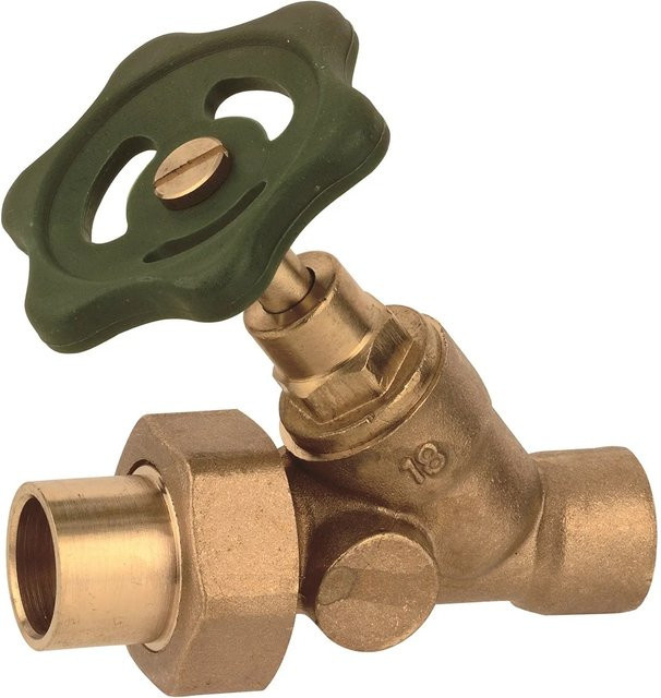 Kirchhoff Schrägsitzventil aus Messing in glänzendem Chrom ohne Entleerung 18 mm - Bild 1