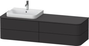 Duravit Waschtischunterschrank Happy D.2 Plus in Graphit Matt mit internen Schubladen, Wandmontage, B/H: 160 x 40,8 cm - Bild 1