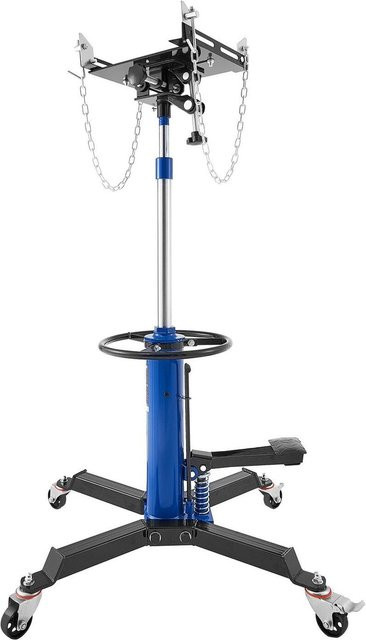 Hydraulischer Getriebeheber von Buying Solutions in Blau mit 0,75 Tonnen Hubkapazität, teleskopisch verstellbar von 88 bis 176 cm Höhe, inklusive Fußpedal und 360 Grad Schwenkrad - Bild 1